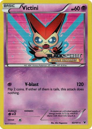 Victini - 43/101 (Prerelease) - [Black and White Promos] Holofoil