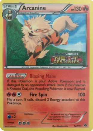 Arcanine (12/99) (Avant-première Promo) [Noir &amp; Blanc : Promos Black Star] 