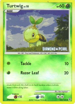 Turtwig - 103/130 [Diamond & Pearl] - [Burger King Promos] Reverse Holofoil