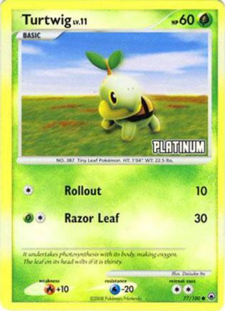 Turtwig LV.11 (77/100) (Platine) [Burger King Promos : Collection 2008] 