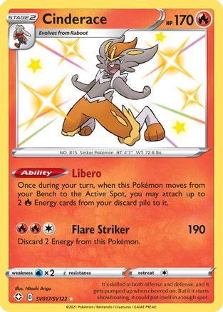 Cinderace SV017/122 - [Shining Fates Shiny Vault] Holofoil