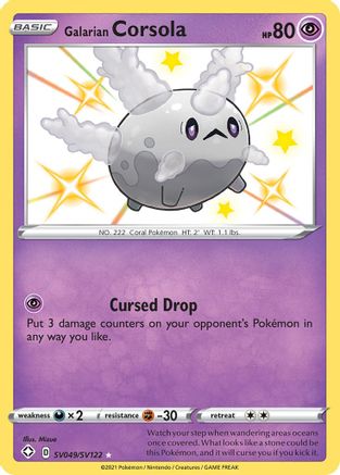 Corsola de Galar (SV049/SV122) [Épée et Bouclier : Shining Fates] 