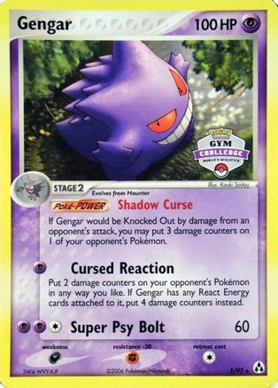 Gengar - 5/92 (Gym Challenge) - [League & Championship Cards]