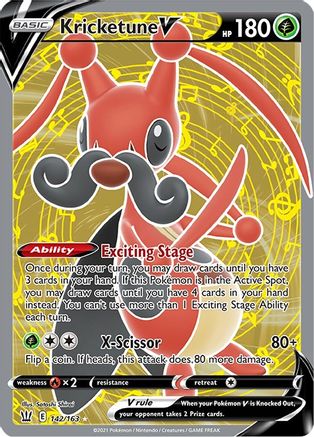 Kricketune V (Full Art) 142/163 - [SWSH05 Battle Styles] Holofoil