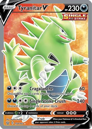 Tyranitar V (Full Art) 154/163 - [SWSH05 Battle Styles] Holofoil