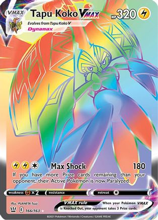 Tapu Koko VMAX (Secret) 166/163 - [SWSH05 Battle Styles] Holofoil