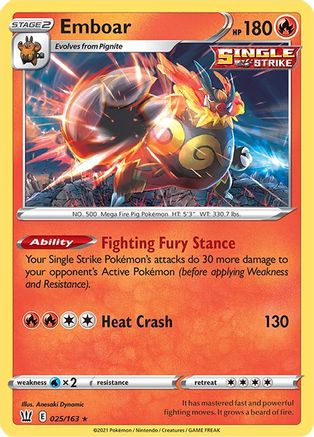 Emboar (025/163) [Épée et bouclier : styles de combat] 