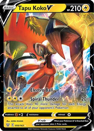 Tapu Koko V 50/163 - [SWSH05 Battle Styles] Holofoil