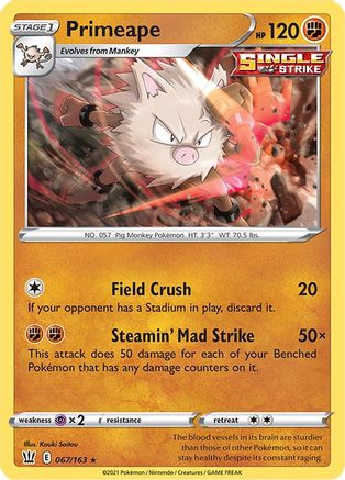 Primeape (067/163) [Épée et bouclier : styles de combat] 