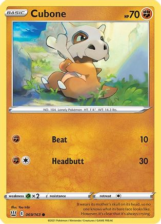 Cubone (069/163) [Épée et bouclier : styles de combat] 