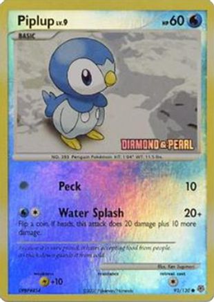 Piplup - 93/130 [Diamond and Pearl] - [Burger King Promos] Reverse Holofoil