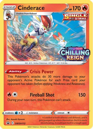 Cinderace - SWSH112 (Prerelease) SWSH112/307 - [SWSH Sword & Shield Promo Cards] Holofoil