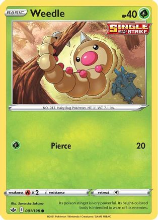 Weedle (001/198) [Épée et bouclier : Chilling Reign] 