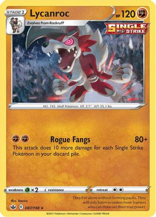 Lycanroc (087/198) [Épée et bouclier : Chilling Reign] 