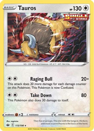 Tauros (115/198) [Épée et Bouclier : Chilling Reign] 