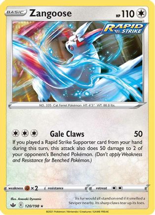 Zangoose (120/198) [Épée et bouclier : Chilling Reign] 