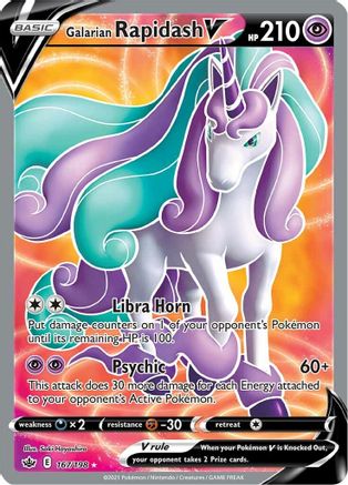Galarian Rapidash V (Full Art) 167/198 - [SWSH06 Chilling Reign] Holofoil