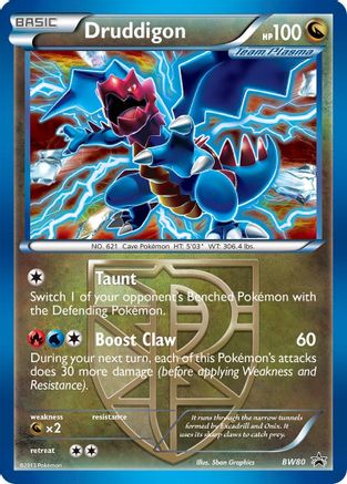Druddigon (Team Plasma) - BW80 (Cosmos Holo) - [Black and White Promos] Holofoil