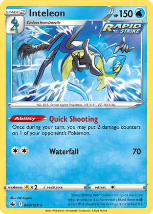 Inteleon (043/198) (Thème Deck exclusif) [Épée et bouclier : Chilling Reign] 