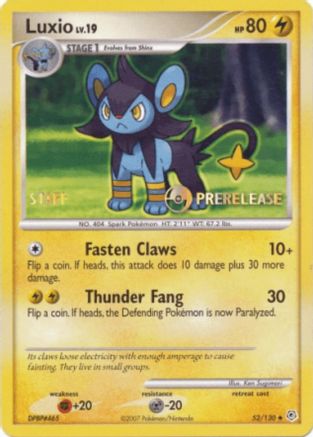 Luxio (52/130) (équipe promotionnelle d'avant-première) [Nintendo : Black Star Promos] 