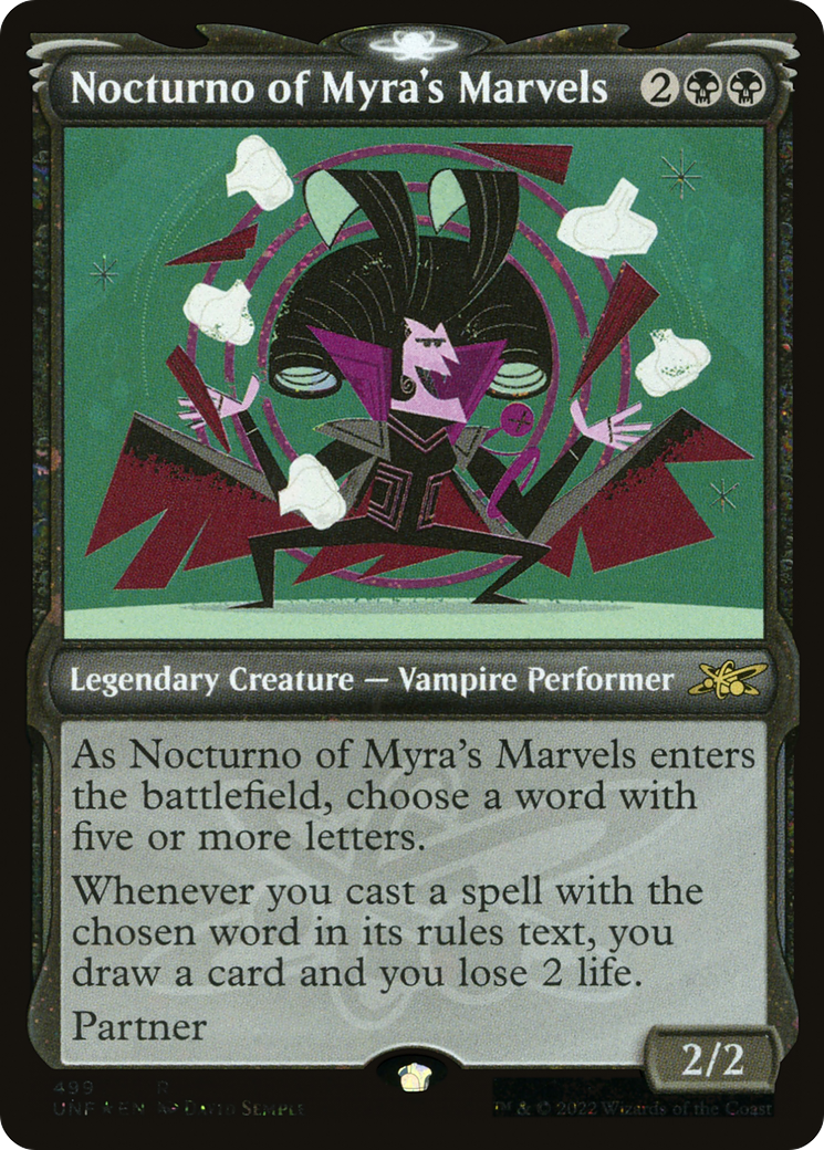 Nocturno of Myra's Marvels (UNF-499) - [Unfinity]: (Showcase) Foil