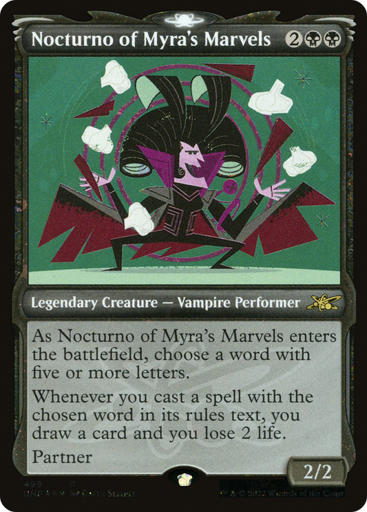 Nocturno of Myra's Marvels (UNF-499) - [Unfinity]: (Showcase) Foil