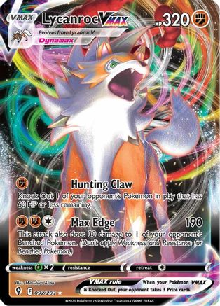 Lycanroc VMAX 92/203 - [SWSH07 Evolving Skies] Holofoil