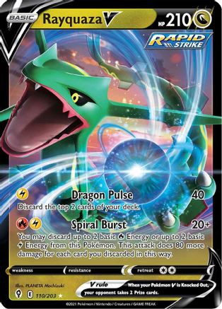 Rayquaza V (110/203) [Épée et bouclier : ciel en évolution] 