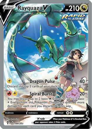 Rayquaza V (Alternate Full Art) 194/203 - [SWSH07 Evolving Skies] Holofoil