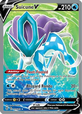 Suicune V (Full Art) 173/203 - [SWSH07 Evolving Skies] Holofoil