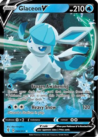 Glaceon V (040/203) [Épée et bouclier : ciel en évolution] 