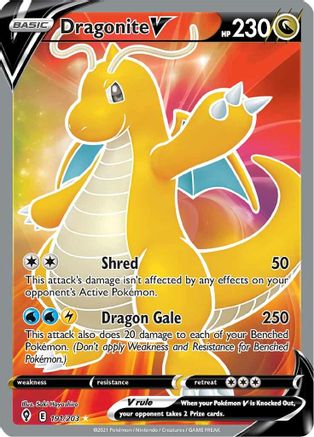 Dragonite V (Full Art) 191/203 - [SWSH07 Evolving Skies] Holofoil