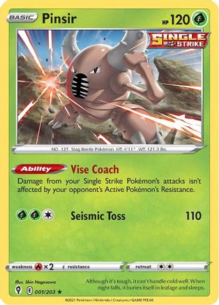 Pinsir (001/203) [Épée et bouclier : ciel en évolution] 