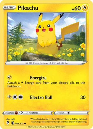 Pikachu (049/203) [Épée et bouclier : ciel en évolution] 