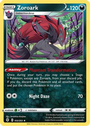 Zoroark 103/203 - [SWSH07 Evolving Skies] Holofoil