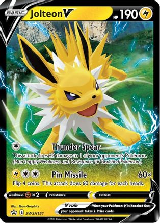 Jolteon V - SWSH151 SWSH151/307 - [SWSH Sword & Shield Promo Cards] Holofoil