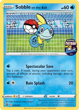 Sobble on the Ball - 005/005 (Pokemon Futsal) 5/5 - [Miscellaneous Cards & Products]