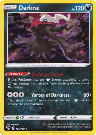 Darkrai - 105/189 (Cosmos Holo) 105 - [Miscellaneous Cards & Products] Holofoil
