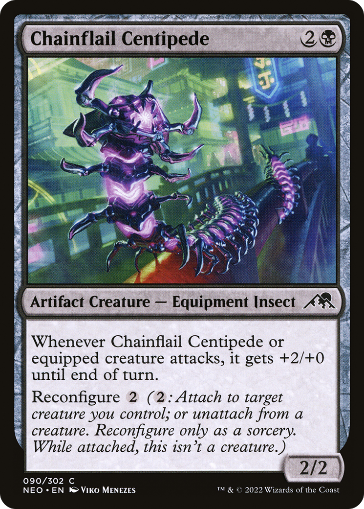 Chainflail Centipede (NEO-090) - [Kamigawa: Neon Dynasty] Foil