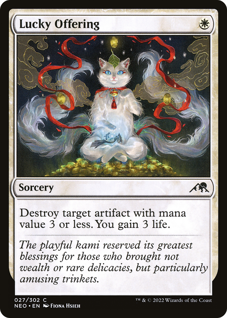 Lucky Offering (NEO-027) - [Kamigawa: Neon Dynasty] Foil