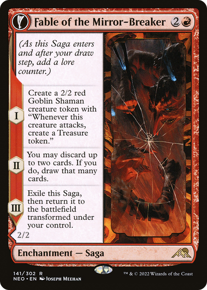Fable of the Mirror-Breaker // Reflection of Kiki-Jiki (NEO-141) - [Kamigawa: Neon Dynasty]: (fandfc, enchantment) Foil