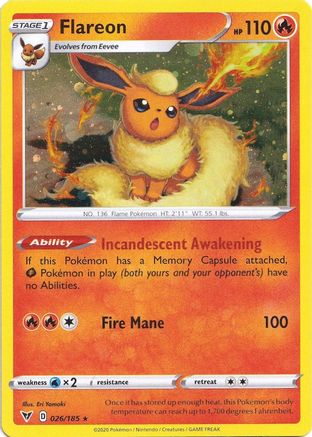 Flareon (026/185) (Cosmos Holo) [Épée et bouclier : tension vive] 