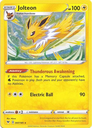 Jolteon (047/185) (Cosmos Holo) [Épée et bouclier : tension vive] 