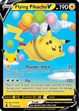 Flying Pikachu V (006/025) [Célébrations : 25e anniversaire] 