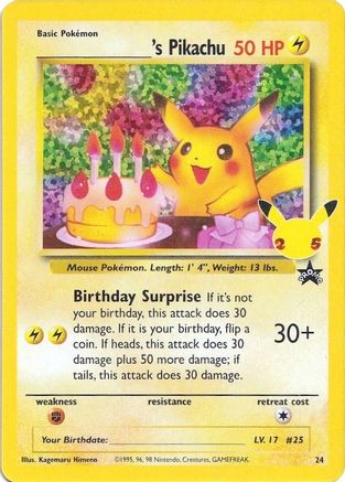 Pikachu de _____ (24) [Célébrations : 25e anniversaire - Collection classique] 