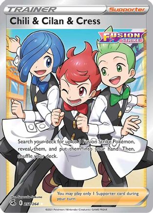 Chili &amp; Cilan &amp; Cresson (258/264) [Épée &amp; Bouclier : Fusion Strike] 