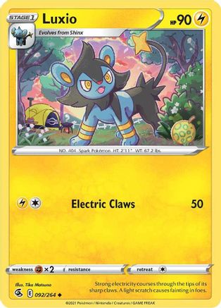 Luxio (092/264) [Épée et bouclier : Fusion Strike] 