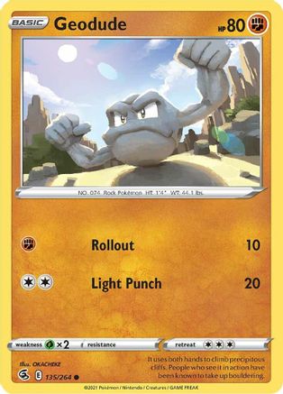 Geodude (135/264) [Épée et bouclier : Fusion Strike] 