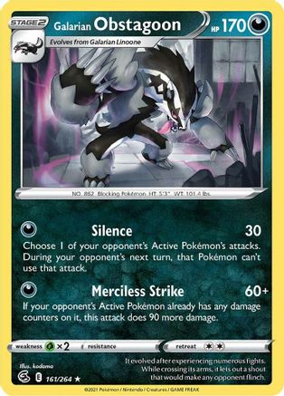 Obstagoon galarien (161/264) [Épée et bouclier : Fusion Strike] 