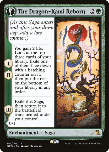 The Dragon-Kami Reborn // Dragon-Kami's Egg (NEO-181) - [Kamigawa: Neon Dynasty]: (fandfc, enchantment) Foil
